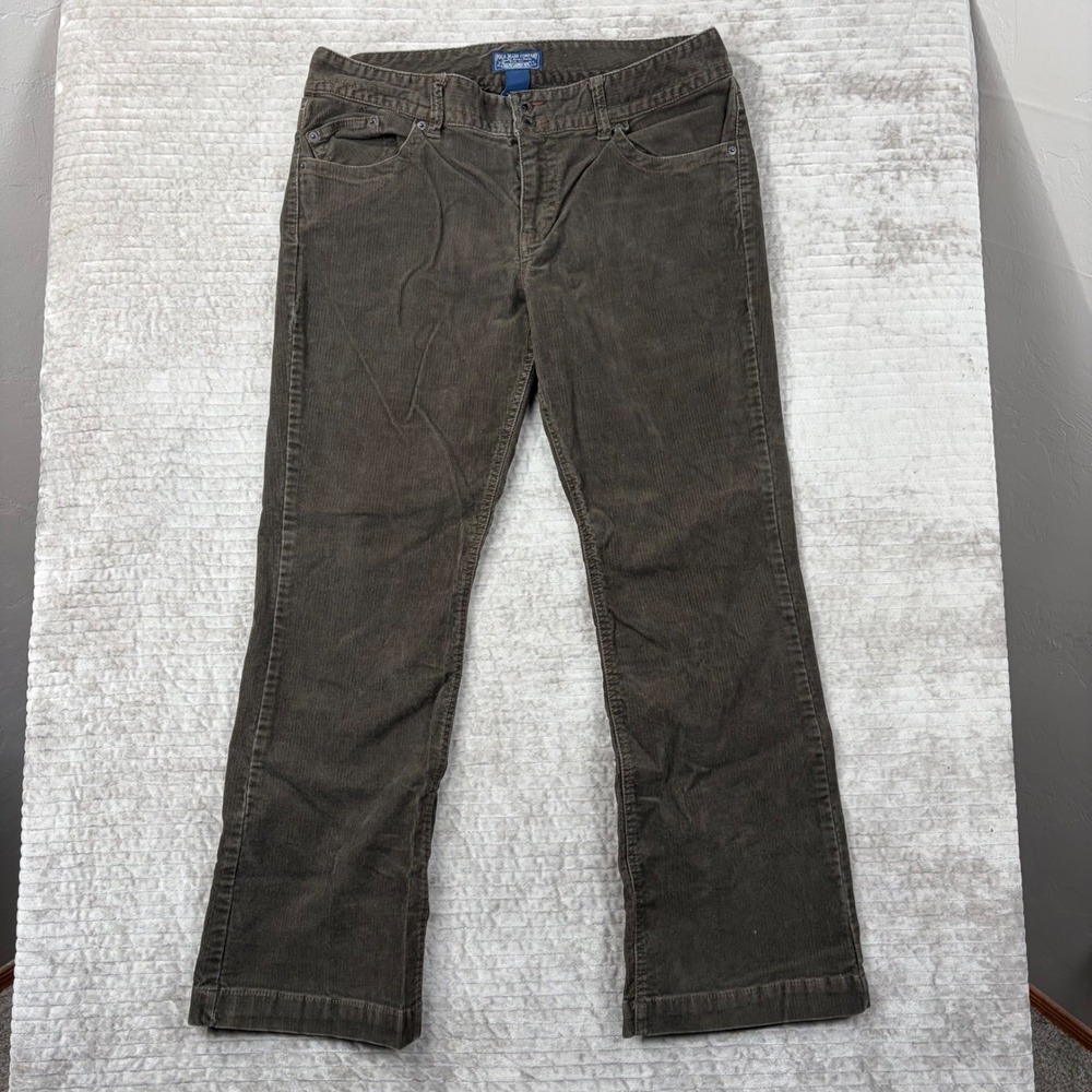 Polo Jeans Co Ralph Lauren Brown Corduroy Pants Flap‎ Pockets 14